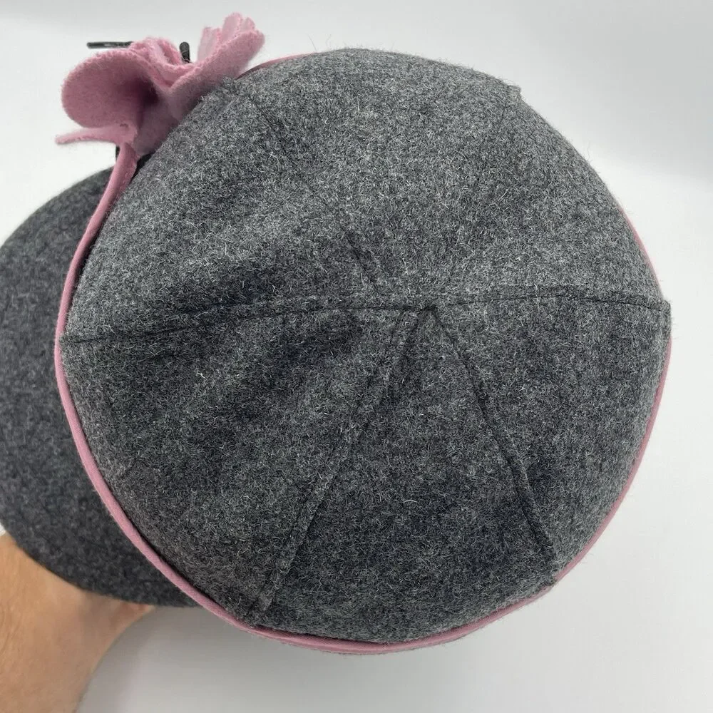 Stormy Kromer Petal Pusher Winter Cap Hat Wool Gray Pink Size 7
